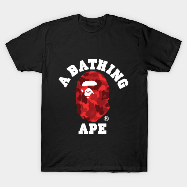 A BATHING APE RED CAMO - Bape - T-Shirt | TeePublic